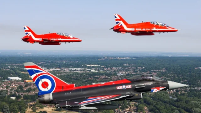RAF Red Arrows and Typhoon open Farnborough International Airshow 2022
