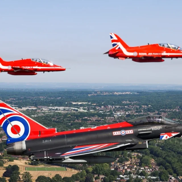 RAF Red Arrows and Typhoon open Farnborough International Airshow 2022