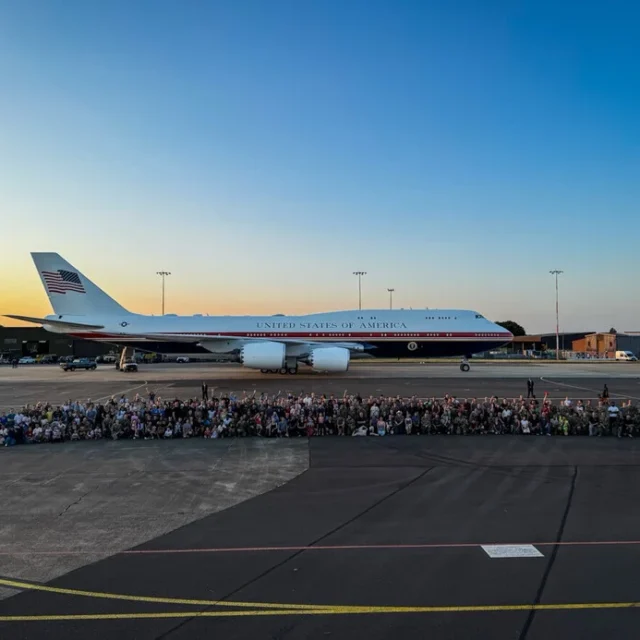 Air Force One bridge aircraft at RAF Mildenhall