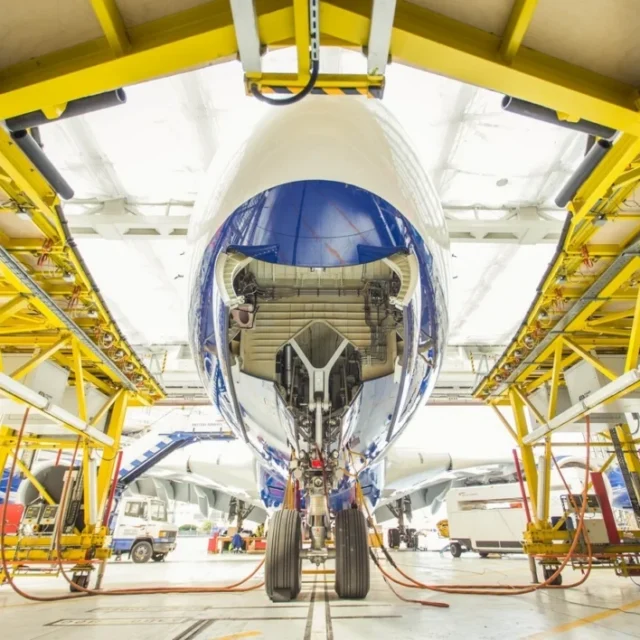 British Airways Airbus A380 in the MRO workshop