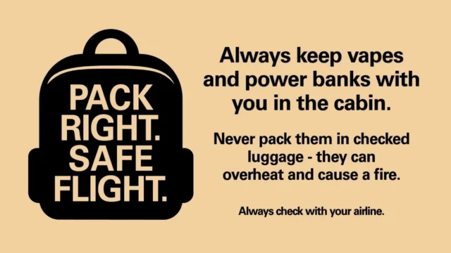 Pack right. Safe Flight. CAA