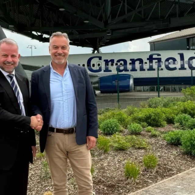 Robert Abbott, CEO of London Cranfield Airport and Nick Weston of Weston Aviation