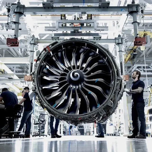 GE Aerospace CFM LEAP engine in an MRO shop