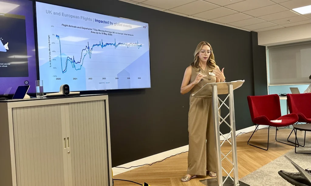 ADS Chief Economist Amy Stone presents the facts and figures at an event at the ADS offices in London