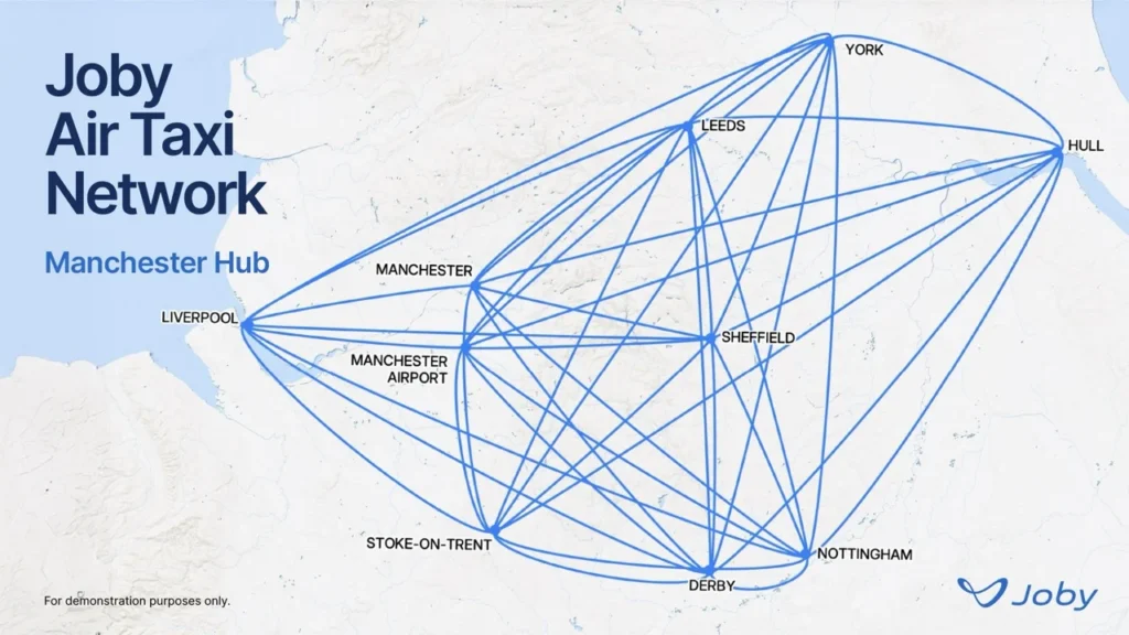 Joby air taxi network Manchester