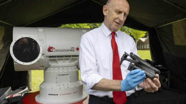 John Healey with drone and Dragonfly laser