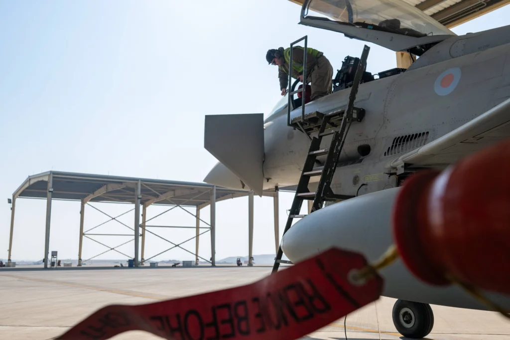 RAF Eurofighter Typhoon receiving maintenance