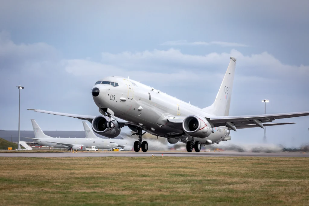 RAF Lossiemouth-based P-8 Poseidon taking off