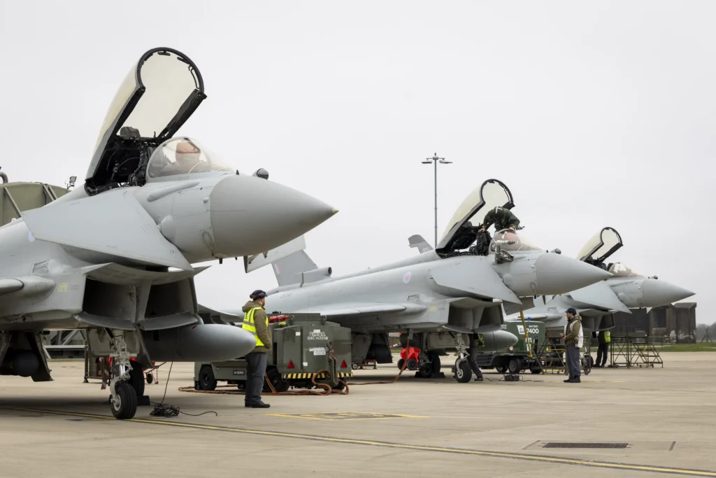 Three RAF Eurofighter Typhoons