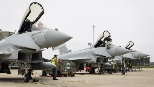 Three RAF Eurofighter Typhoons