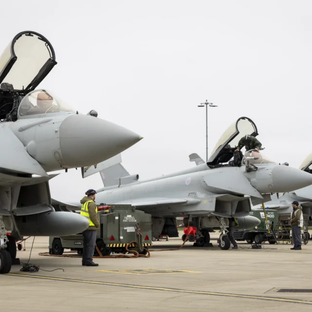 Three RAF Eurofighter Typhoons