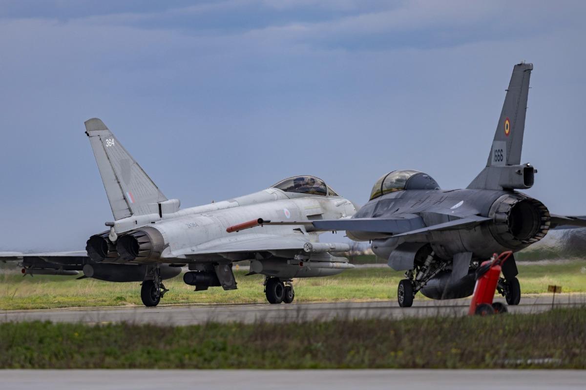 UK Royal Air Force Eurofighter Typhoons tax on the runway of Borcea Air Base in Romania. The UK Royal Air Force has concluded its NATO enhanced Air Policing deployment (eAP) safeguarding NATO airspace on the Alliance's south-eastern flank.