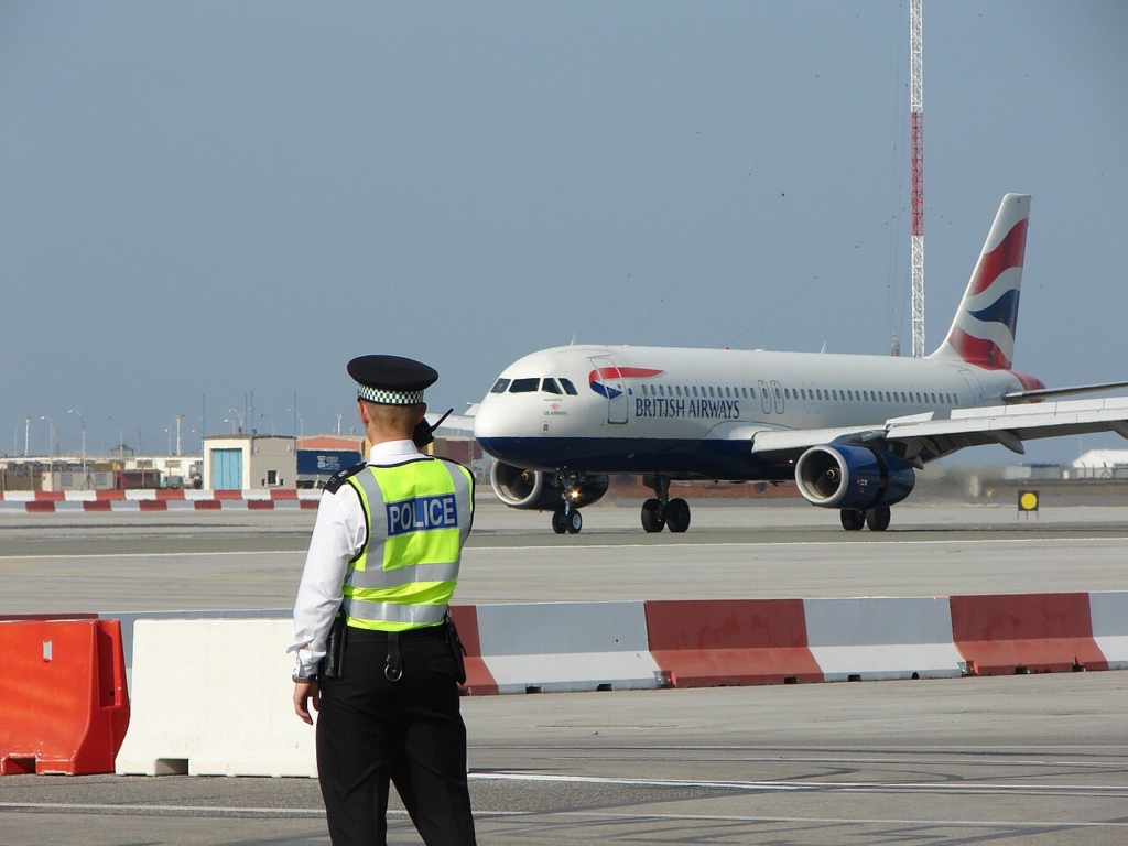 British Airways aircraft landing at Gibraltar Airport