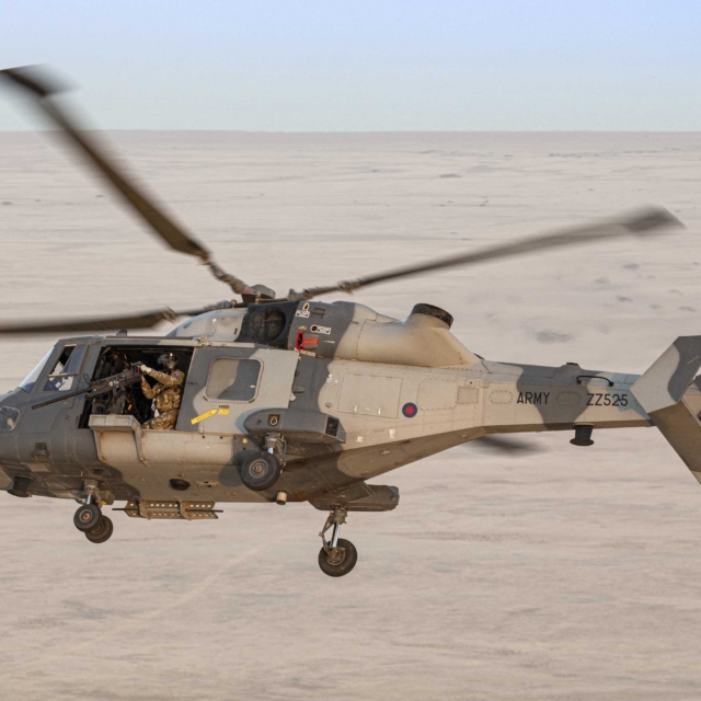 AAC Wildcat AH1 during Ex Khanjar Oman 2021 [MOD CC - SAC Charlotte Hopkins] (CROP)