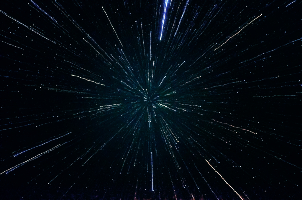 flying through space