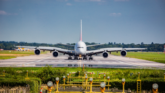 Emirates A380 at LGW