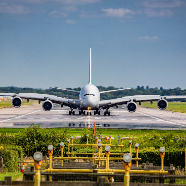Emirates A380 at LGW