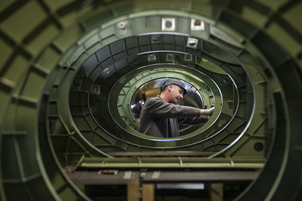 This view offers a glimpse of the ducting inside the CAFD's central fuselage section. Image: BAE Systems