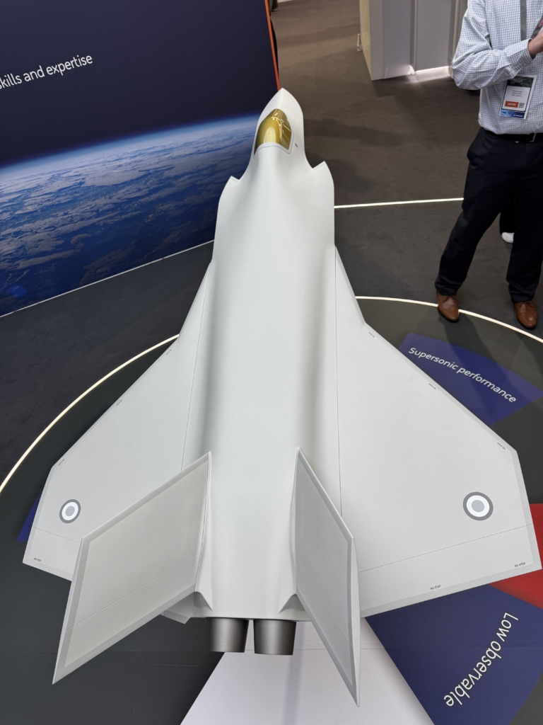This scale model of the CAFD platform was on display at FIA 2026. This view offers a unique look at the sheer width and size of the demonstrator. Image: Khalem Chapman