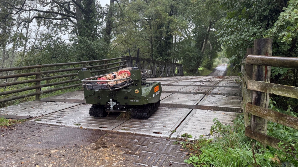 A GEREON configured for CASEVAC missions proves its ability to support such operations during the British Army-led Exercise Brave Cyclone in late-2025. Image: ARX Robotics