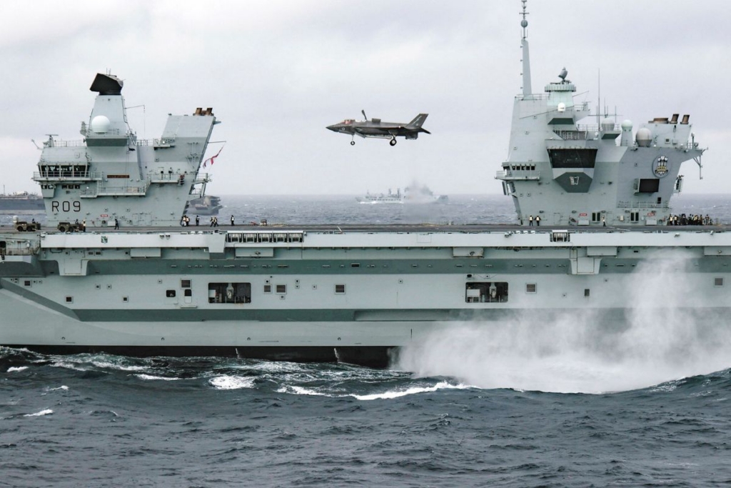 An F-35B landing on HMS Prince of Wales, one of the Royal Navy wearships on which MEWSIC is set to be installed. Image: U.K. MoD © Crown copyright 2024