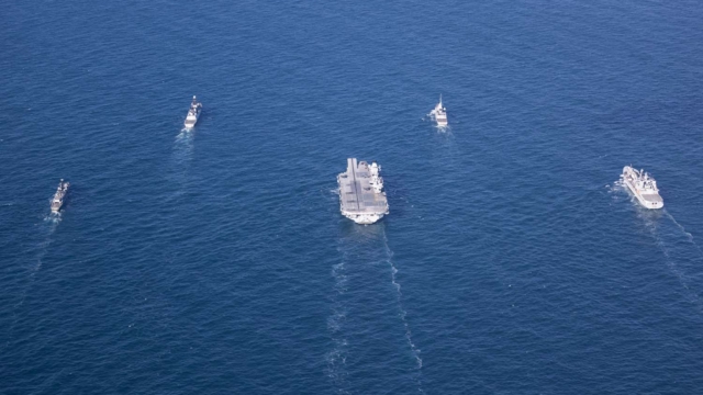 Royal Navy operating in exercise