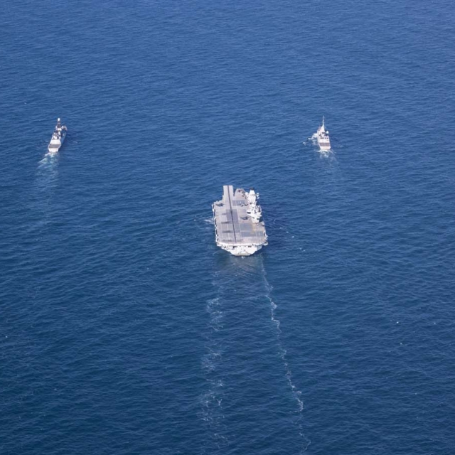 Royal Navy operating in exercise