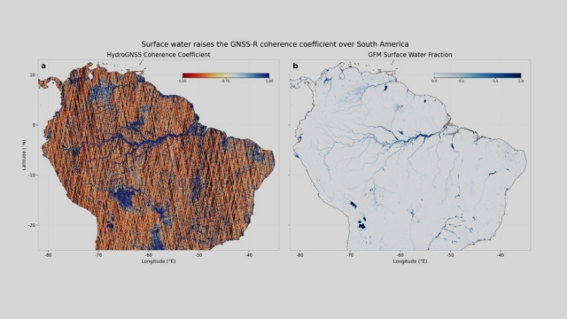 HydroGNSS coherent channel detecting surface water at a high resolution, even when under a vegetation canopy.