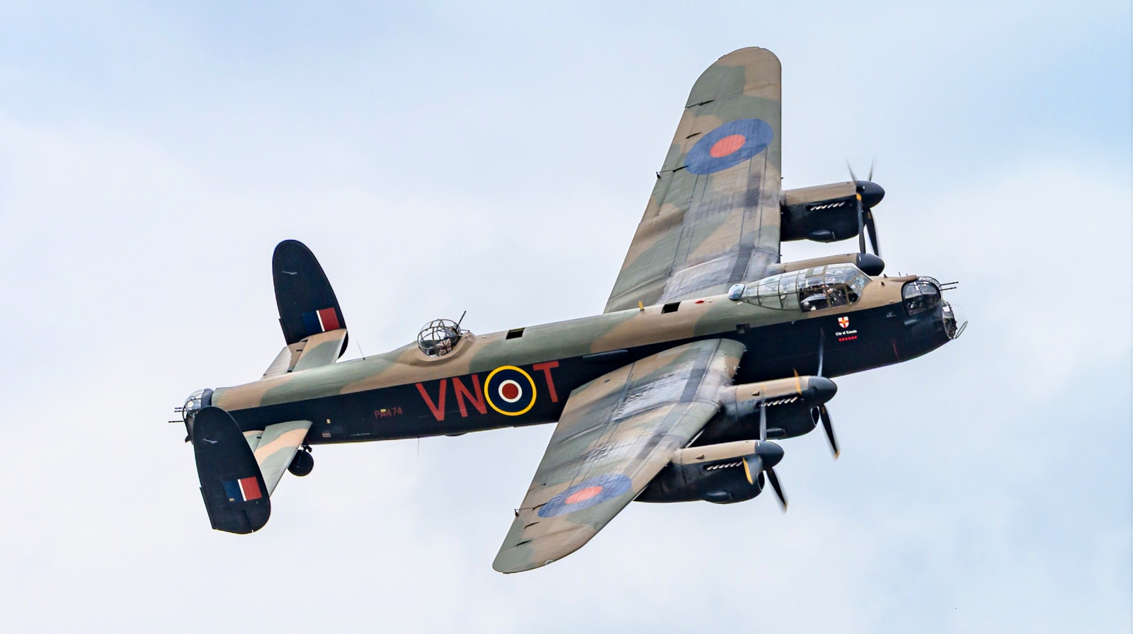 The Battle of Britain Memorial Flight Avro Lancaster in flight