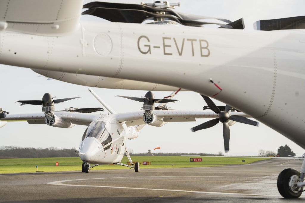 Vertical aerospace two VX4 aircraft parked