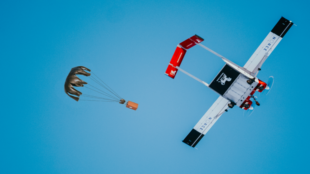 Windracers ULTRA drone dropping a payload