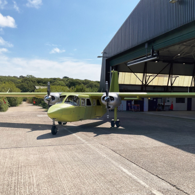 Britten Norman UK built islander starts ground tests