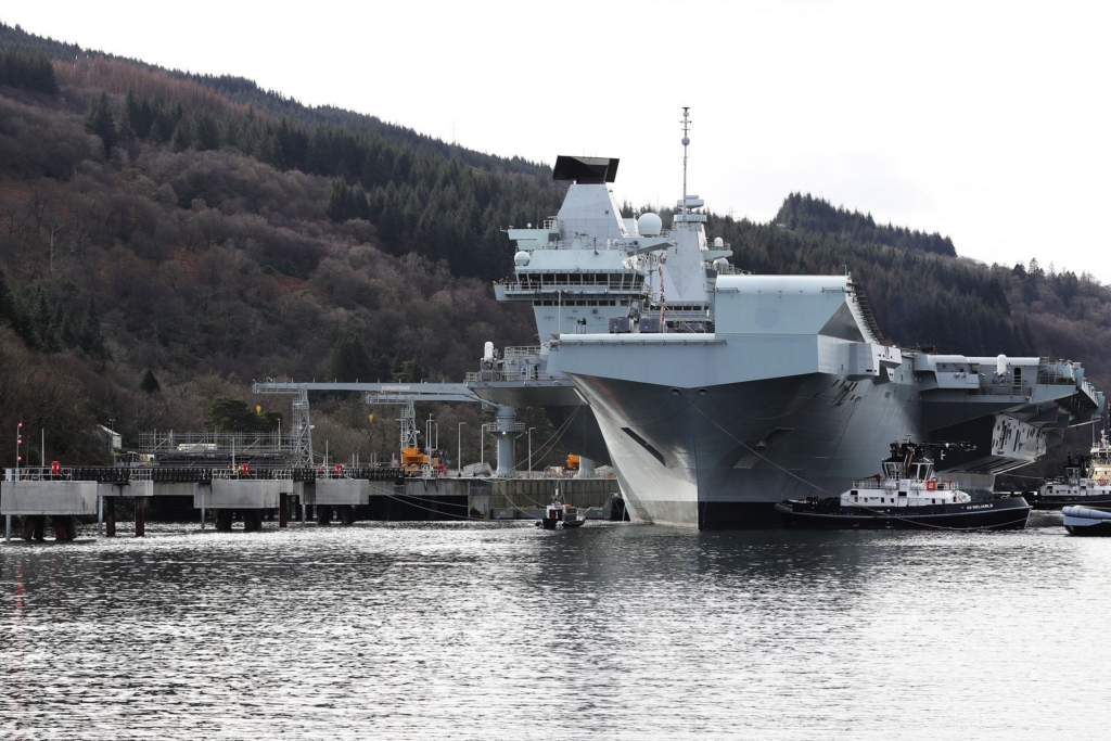 HMS Queen Elizabeth at Glen Mallan Northern Ammunition Jetty