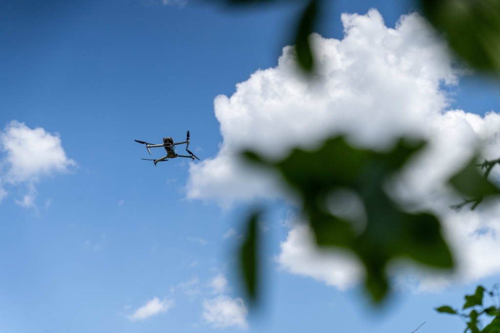 A small FPV drone in the sky