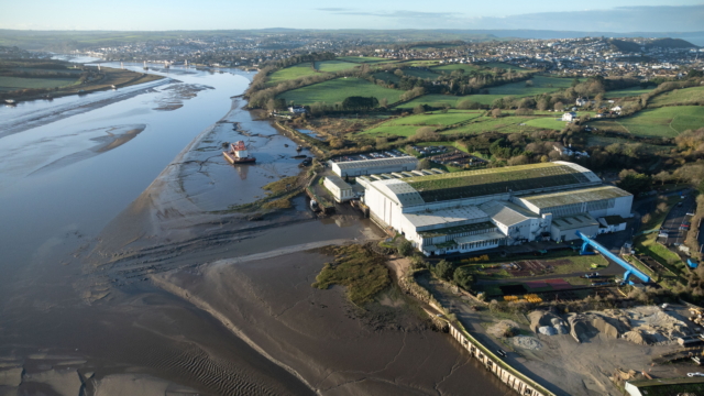 An aerial image of the Appledore Shipyard in North Devon. Image: MOD Crown Copyright/Charlie Perham