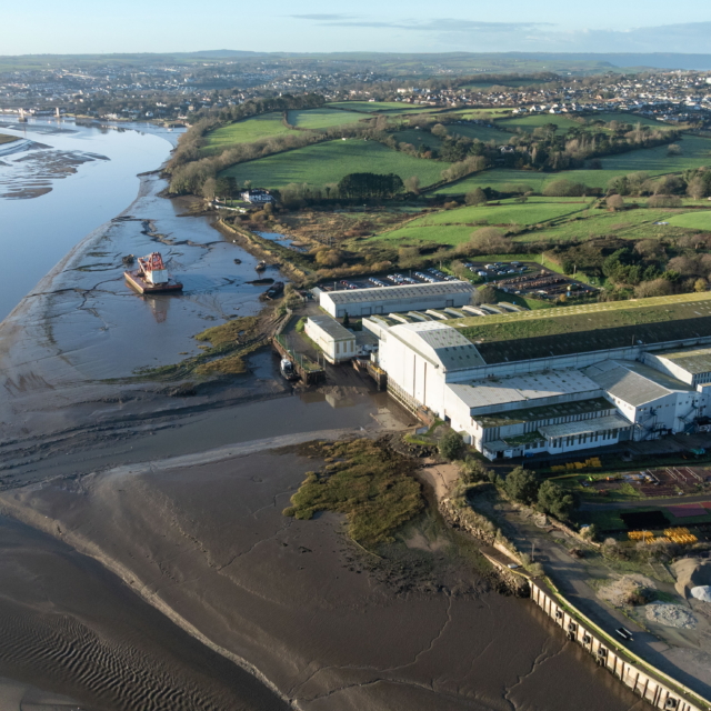 An aerial image of the Appledore Shipyard in North Devon. Image: MOD Crown Copyright/Charlie Perham