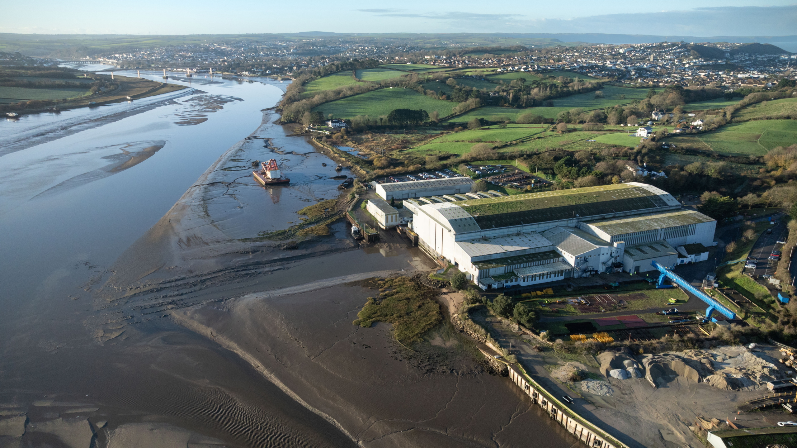 An aerial image of the Appledore Shipyard in North Devon. Image: MOD Crown Copyright/Charlie Perham