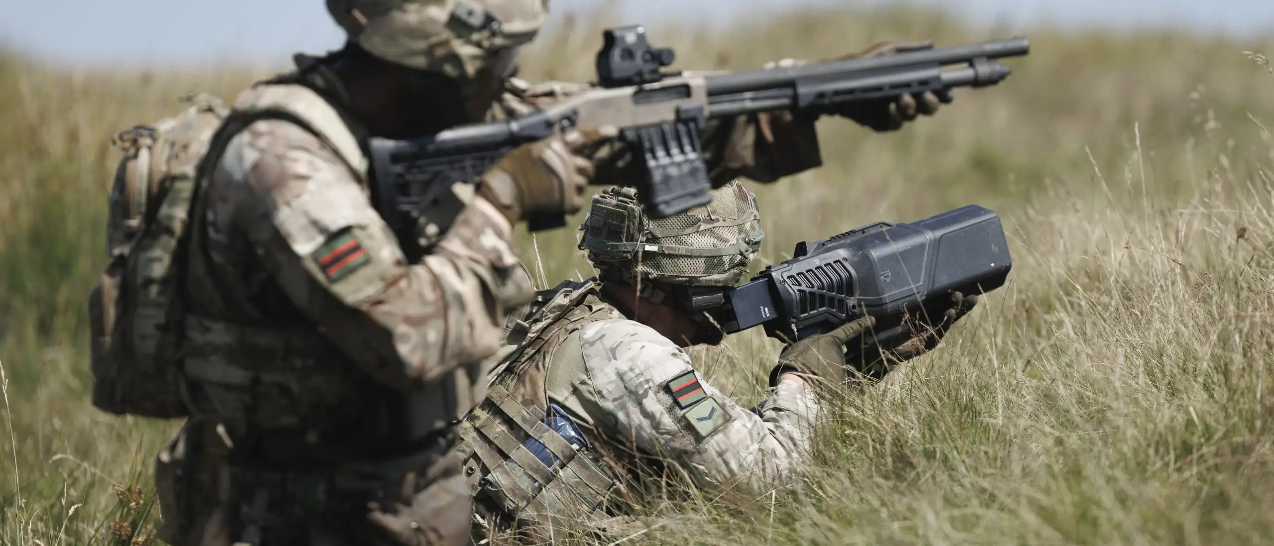 Riflemen shooting down drones