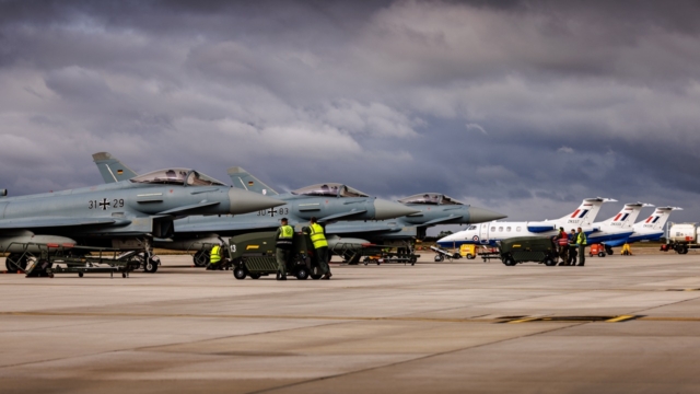 EX COBRA WARRIOR German Air Force Typhoons Landing at RAF Cranwell for exercise Cobra Warrior. Exercise Cobra Warrior 2026-1 is a Royal Air Force Led exercise where several NATO nations operate together in order to improve their air integration capabilities. Many RAF Bases take part in the flying element of exercise Cobra Warrior, such as RAF Waddington, Marham, Coningsby and United States Air Force (USAF) bases at RAF Lakenheath and Mildenhall. Exercise Cobra Warrior takes place over 4 weeks, This allows each nation to train in all environments and learn to overcome the challenges that they are faced with. Royal Air Force Cranwell is currently accommodation the German Air Force with EF-2000 EuroFighter jets. .Images by Andrew Wheeler CPhot(Chartered)