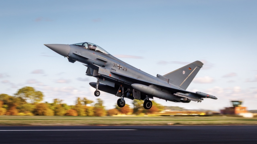 COBRA WARRIOR - German Air Force Typhoons Take offs at RAF Cranwell.. Taking off for Familiarization flights prior to the exercise starting.. Images by Andrew Wheeler CPhot(Chartered)