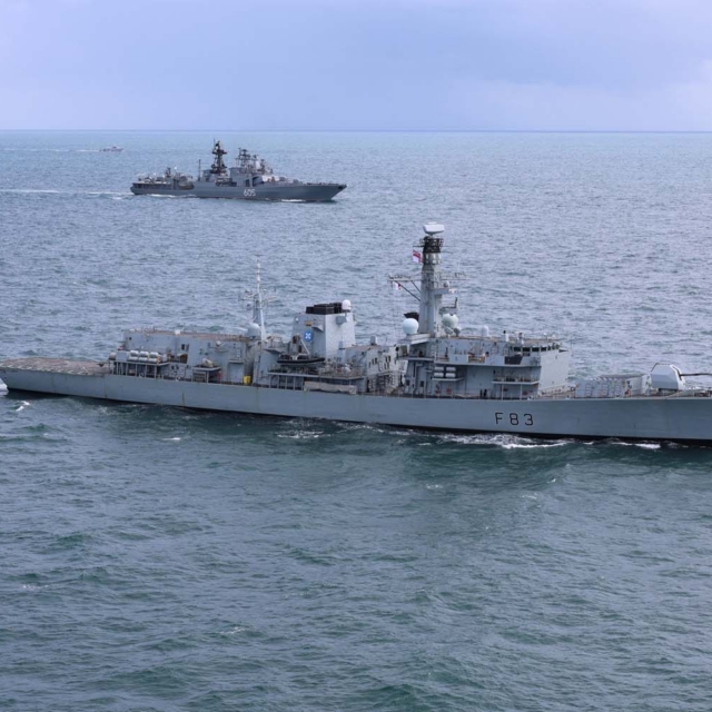 HMS St Albans monitoring Admiral Levchenko
