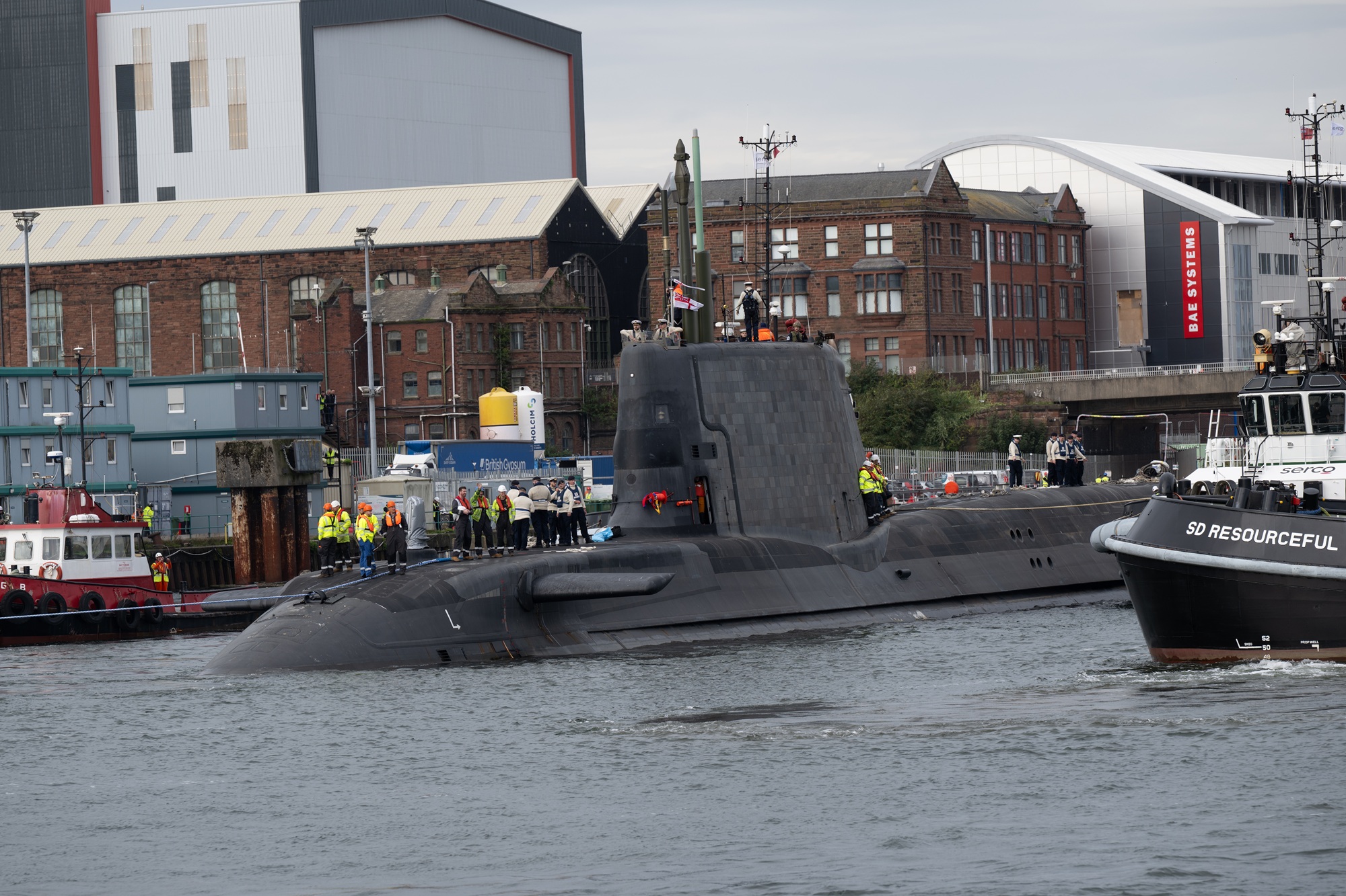 HMS Agamemnon leaves Barrow in Furness