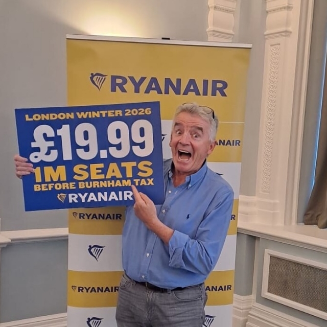 O'Leary announces 1M seats in UK for Winter 2026