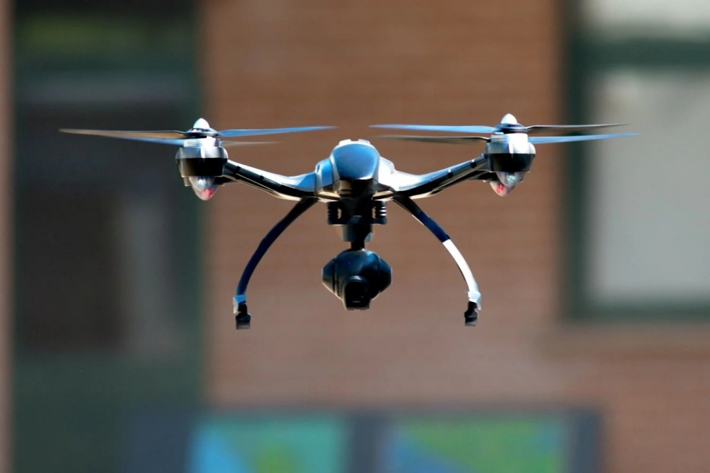 A drone powered by ePropelled in flight