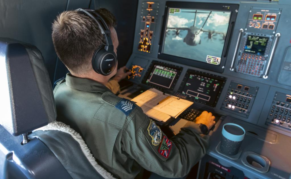 An RAF-operated Airbus A400M Atlas C1 receives fuel from a Voyager KC3 during Exercise Mobility Guardian 2023. Image: MOD Crown Copyright/AS1 Tomas Barnard
