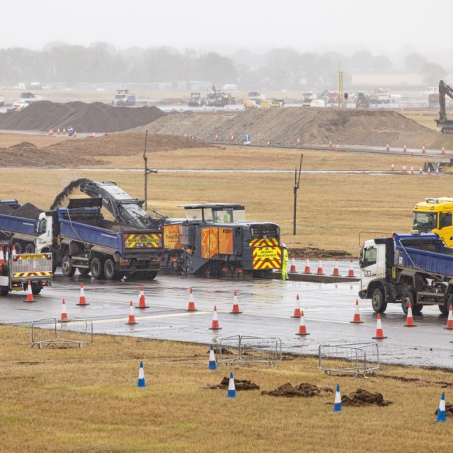 Runway resurfacing work at RAF Brize Norton as part of Project Mace in September 2026. Image: MOD Crown Copyright/Royal Air Force