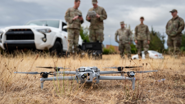 Skydio X10 INTL drone with soliders