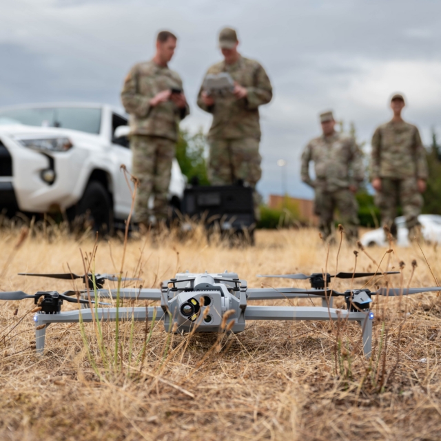 Skydio X10 INTL drone with soliders