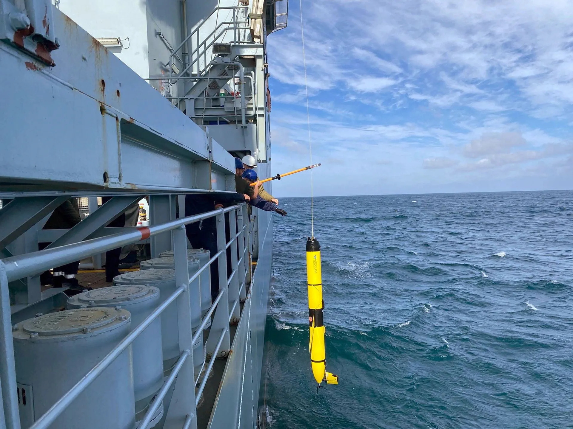 Slocum G3 gliders being recovered