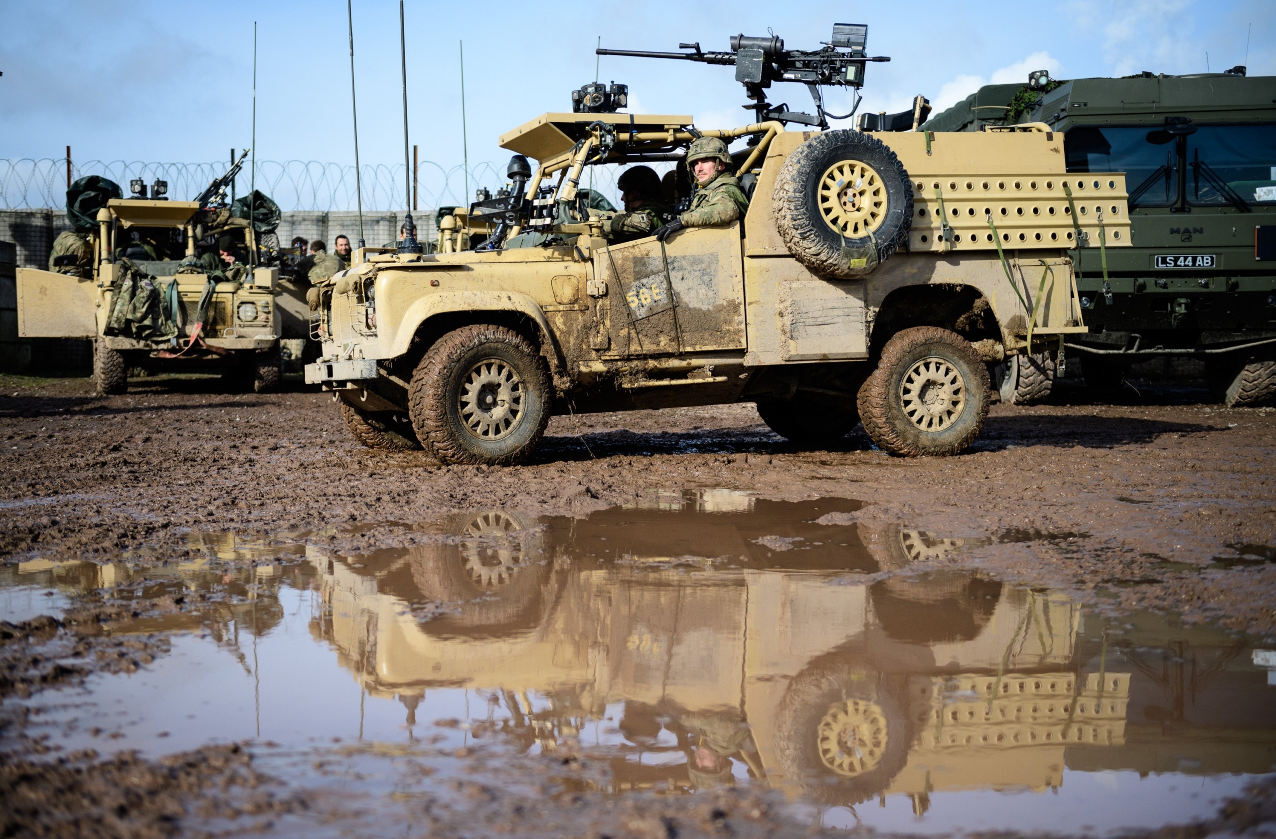 Soldiers from 1st Battalion Welsh Guards in a WMIK Land Rover